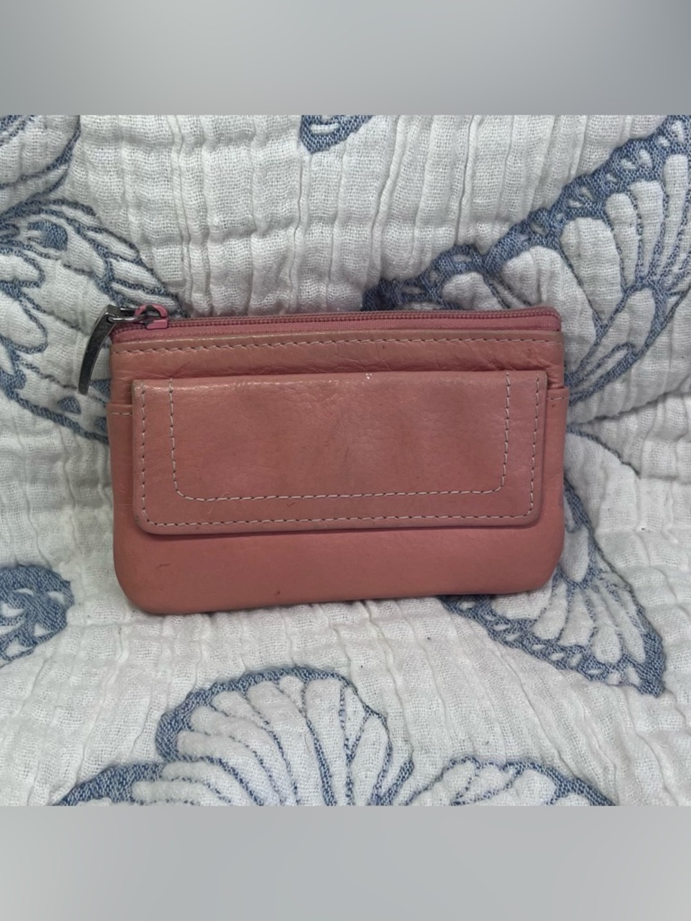 Vintage Pink Fossil Wallet With Green Lining